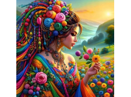 NORIMPEX Diamantové maľovanie Dievča v záplave farieb 30x40cm
