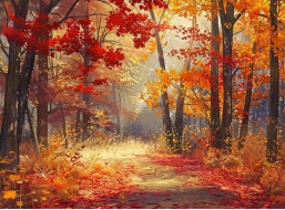 NORIMPEX Diamantové maľovanie Les vo farbách jesene 30x40cm