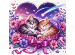 NORIMPEX Diamantové maľovanie Spiace mačiatka 30x40cm