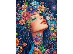 NORIMPEX Diamantové maľovanie Dievča v kvetoch 30x40cm