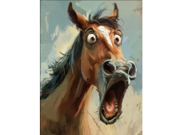 NORIMPEX Diamantové maľovanie Udivený kôň 30x40cm