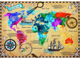 BLUEBIRD Puzzle Farebná mapa sveta 2000 dielikov