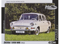 RETRO-AUTA Puzzle č.27 ŠKODA 1000 MB (1965) 40 dielikov