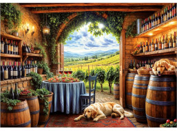 EDUCA Puzzle Psy a víno 1000 dielikov