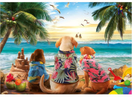 EDUCA Puzzle Psy na pláži 1000 dielikov