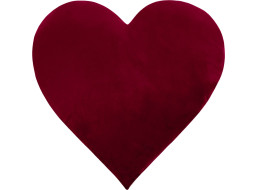 Tvarovaný vankúš CLEO Velvet SRDCE - 35x35 cm - bordó