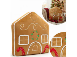 Tvarovaný vankúš PERNÍKOVÝ DOMČEK - 35x25 cm