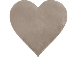 Tvarovaný vankúš CLEO Velvet SRDCE - 35x35 cm - béžový
