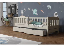 Detská posteľ z masívu borovice BEN so šuplíkmi - 200x80 cm - KAŠMÍROVÁ