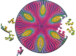 CURIOSI Obojstranné drevené puzzle Double: Hippie 88 dielikov