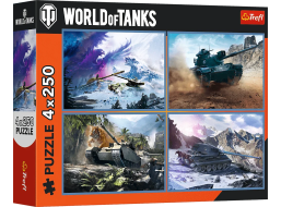 TREFL Puzzle World of Tanks: Veľká bitka tankov 4x250 dielikov