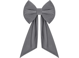 Ozdobná mašľa DECO Velvet Glam Bow 50x40+50 cm - šedá