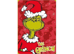 Detská deka POLAR 100x140 cm - Grinch - červená