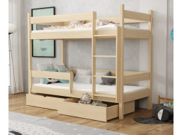 Detská poschodová posteľ z masívu borovice LEGEND so šuplíkmi - 200x90 cm