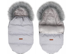 Detský fusak do kočíka BABYMAM Premium - svetlo šedý melange/sivý