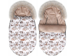 Detský fusak do kočíka BABYMAM Premium - Zimný les/béžový