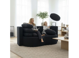 Penová pohovka BILL 200 - rozkladacia - čierna