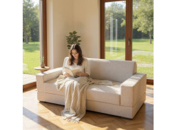 Penová pohovka LIVIA 200 - rozkladacia - béžová