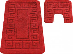 Súprava kúpeľňových predložiek s výrezom TÁŇA - greek - červená