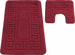 Súprava kúpeľňových predložiek s výrezom TÁŇA - greek - tmavo červená