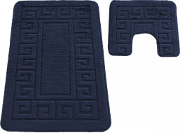 Súprava kúpeľňových predložiek s výrezom TÁŇA - greek - tmavo modrá