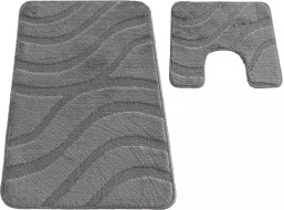 Súprava kúpeľňových predložiek s výrezom TÁŇA - symphony - tmavo šedá