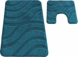 Súprava kúpeľňových predložiek s výrezom TÁŇA - symphony - modrozelená