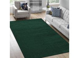 Kusový koberec WAVE Uni - tmavo zelený