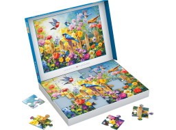 EUROGRAPHICS Puzzle Connecting Pieces: Hravé záhradné vtáky 24 dielikov