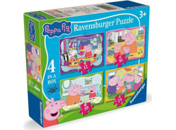 RAVENSBURGER Puzzle Prasiatko Peppa 4v1 (12,16,20,24 dielikov)