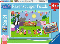 RAVENSBURGER Puzzle Prasiatko Peppa na oslave 2x24 dielikov