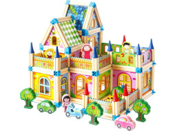 2Kids Toys Drevená stavebnica Zámok farebný