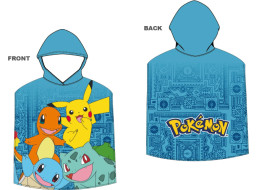 Detská rýchloschnúca osuška s kapucňou POKÉMON 50x100 cm - modrá