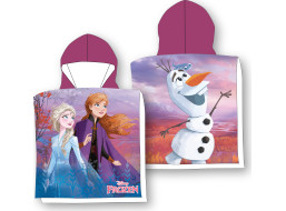 Detská rýchloschnúca osuška s kapucňou FROZEN 50x100 cm - ružová/fialová