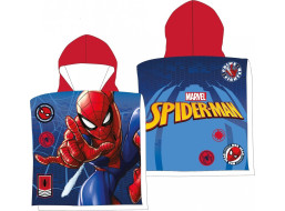 Detská rýchloschnúca osuška s kapucňou SPIDER-MAN 50x100 cm - modrá
