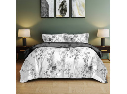 Posteľné obliečky z mikrovlákna SATIN DREAM - 160x200 cm - biele / šedé