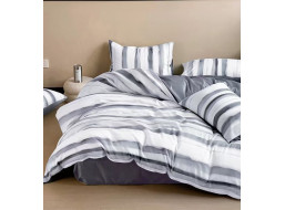 Posteľné obliečky z mikrovlákna SATIN ELEGANCE - 160x200 cm - šedé/biele