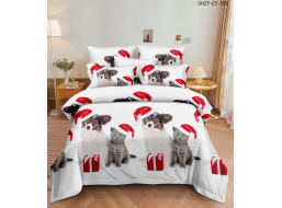 Posteľné obliečky z mikrovlákna HAPPY CHRISTMAS - 160x200 cm - biele
