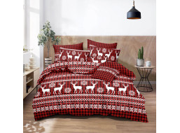 Posteľné obliečky z mikrovlákna SCANDI CHRISTMAS - 160x200 cm - červené