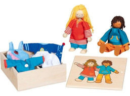 GOKI Bábiky Fynja & Fabio s oblečením