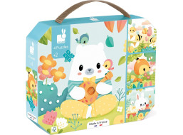 JANOD Puzzle v kufríku Zvieratká 4v1 (6,9,12,16 dielikov)