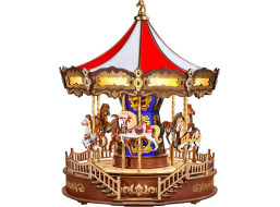 ROBOTIME Rolife DIY 3D drevené puzzle Kolotoč s LED osvetlením 265 dielikov