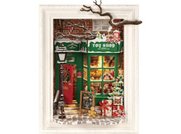 ROBOTIME Rolife DIY 3D drevené puzzle Santove hračkárstvo s LED osvetlením 122 dielikov