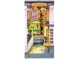 ROBOTIME Rolife DIY 3D Zarážka na knihy: Sakurová ulička s LED osvetlením 340 dielikov