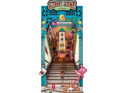 ROBOTIME Rolife DIY 3D Zarážka na knihy: Ulička s LED osvetlením 196 dielikov