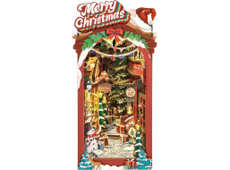 ROBOTIME Rolife DIY 3D Zarážka na knihy: Vianočná ulička s LED osvetlením 289 dielikov