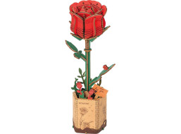 ROBOTIME Rowood 3D drevené puzzle Červená ruža 106 dielikov