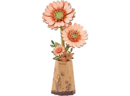 ROBOTIME Rowood 3D drevené puzzle Oranžová gerbera 105 dielikov
