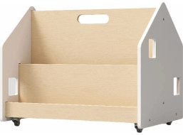 BusyKids Obojstranná knižnica na kolieskach biela