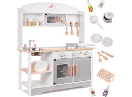 Detská drevená kuchynka MDF MODERN CLASSIC + príslušenstvo